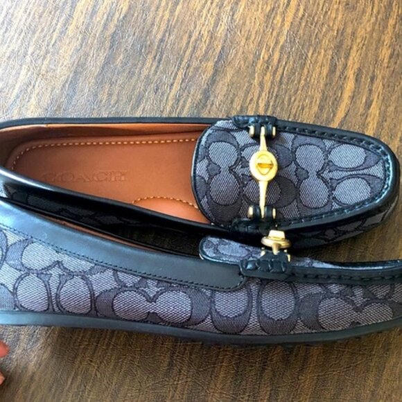 Coach  Jacquard Turn-Lock Greenwich Driver Slip-on Loafers Women's 8.5 - Picture 1 of 3